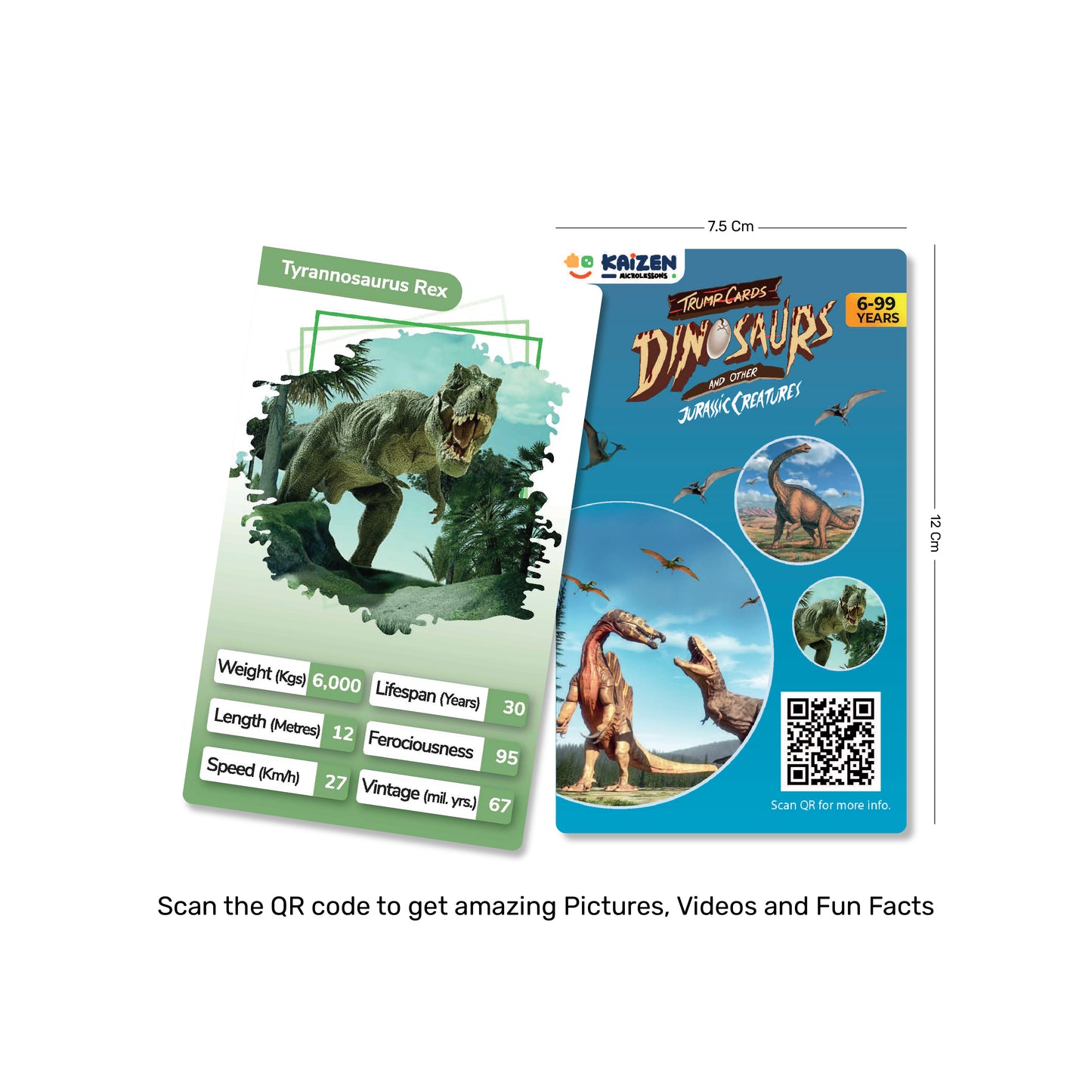 Kaizen MicroLessons Dinosaurs Trump Card Game