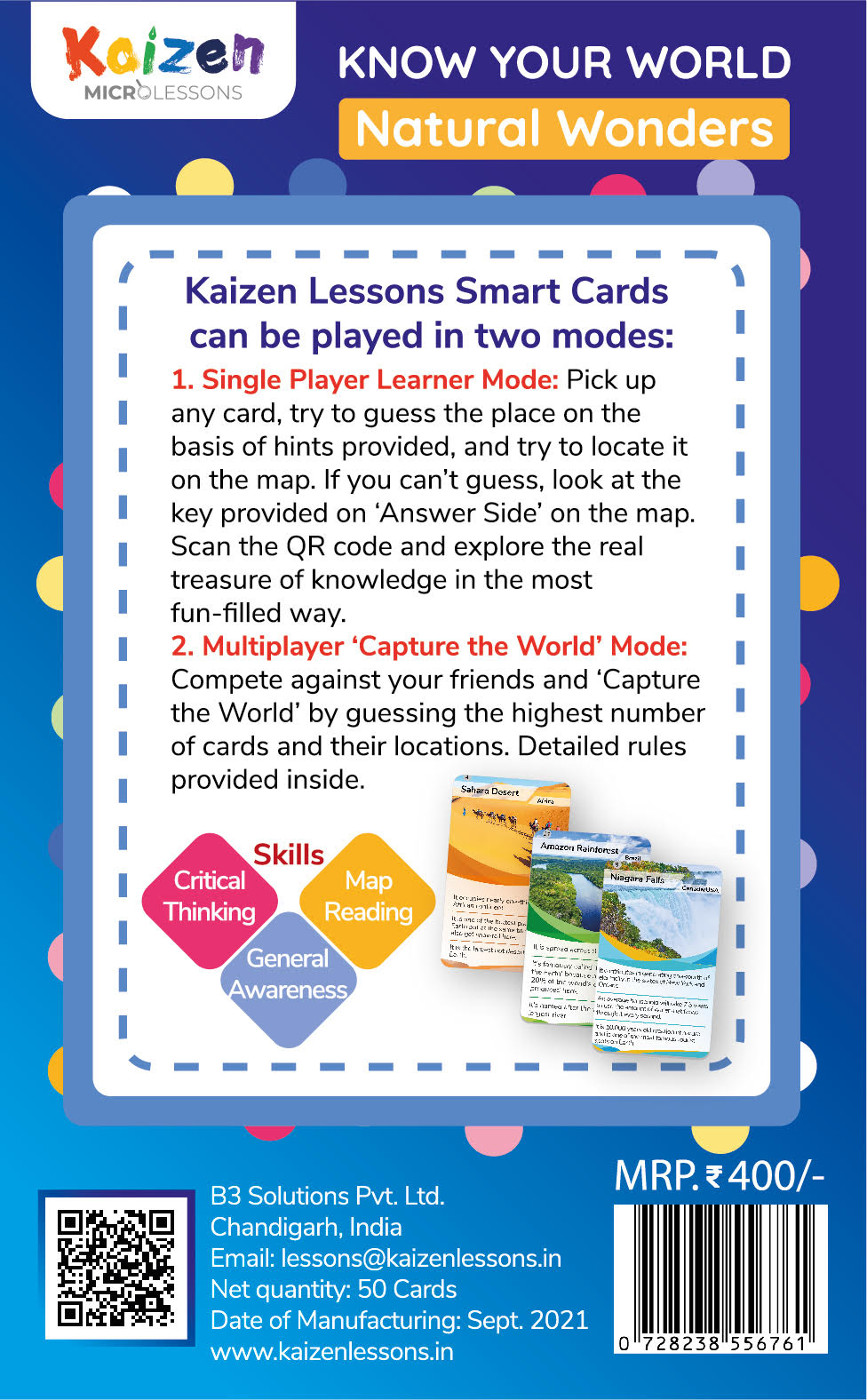 Kaizen MicroLessons Know Your World Trump Card Game