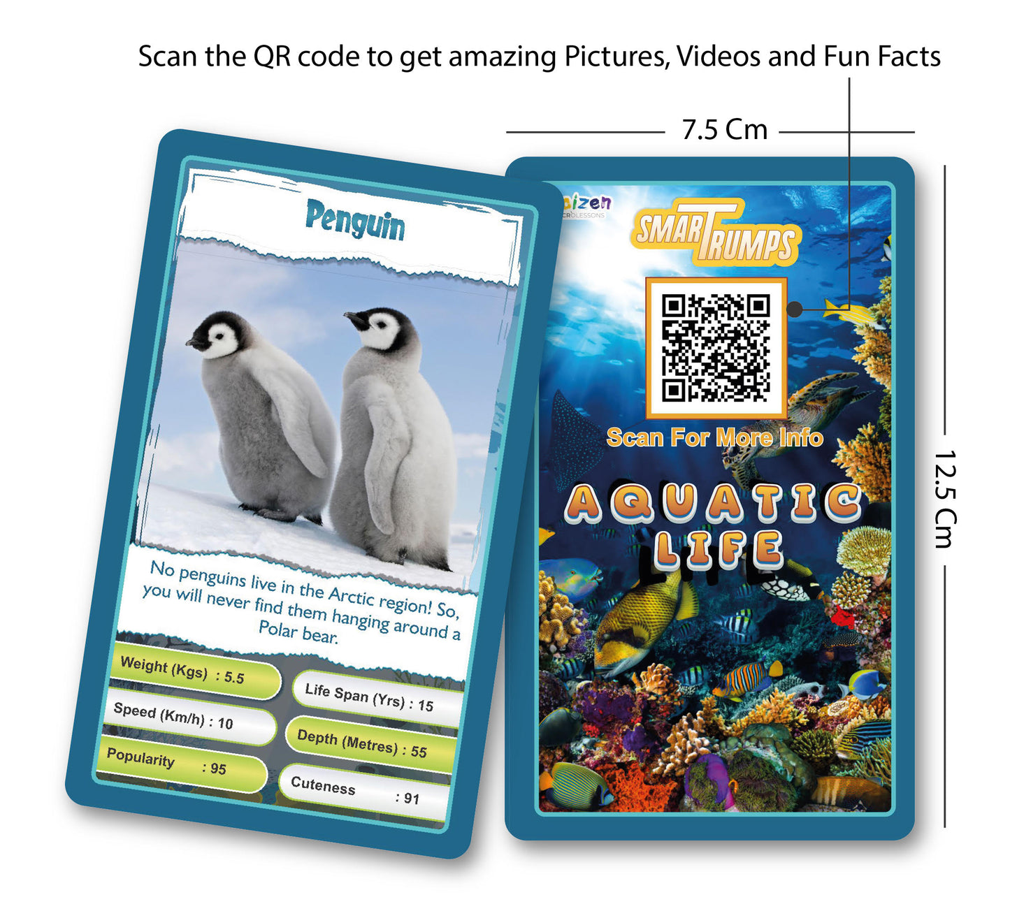 Kaizen MicroLessons Aquatic Life Trump Card Game