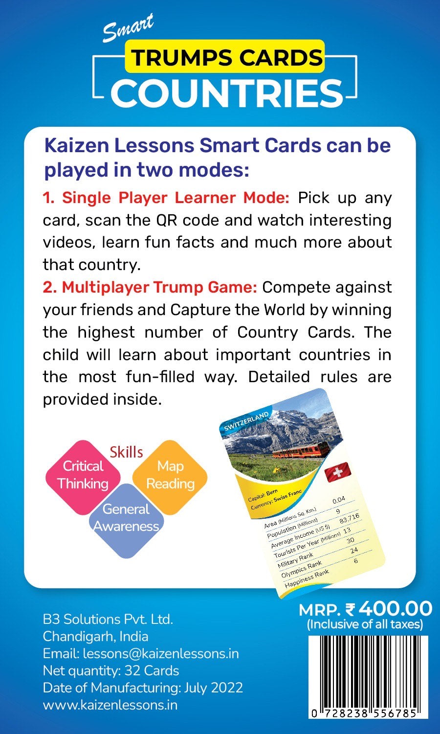 Kaizen MicroLessons Country Trump Card Game