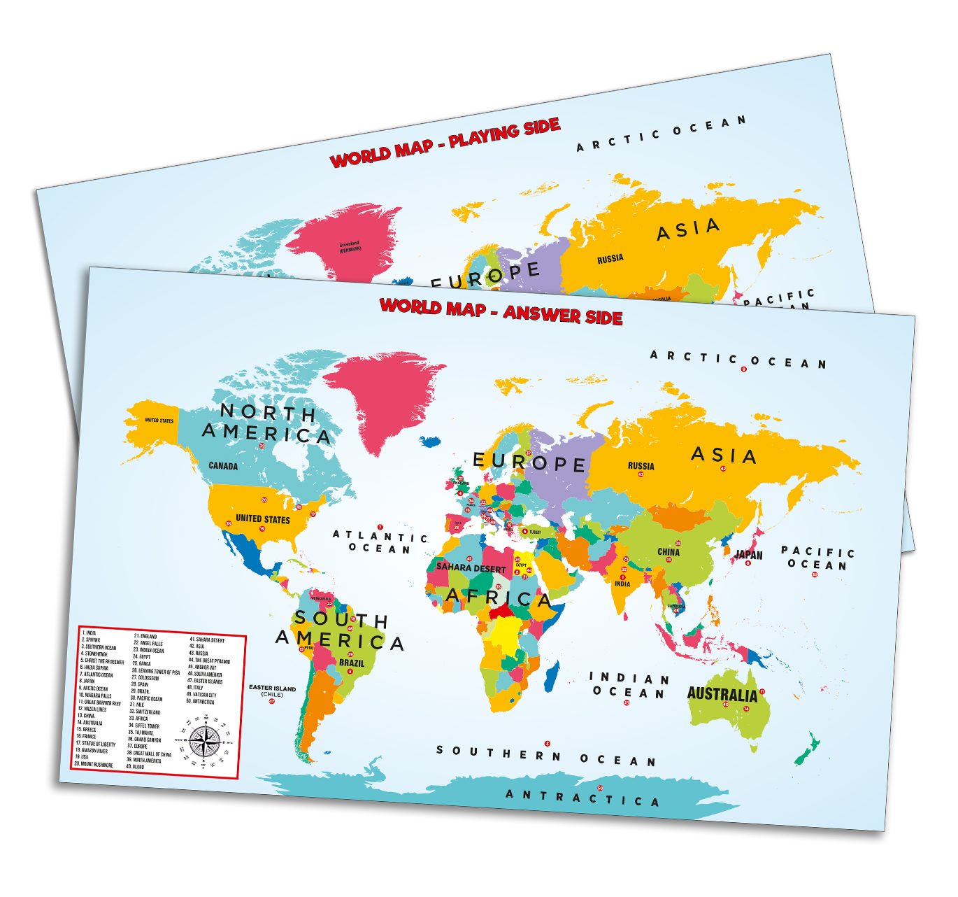 Kaizen MicroLessons Trump Cards Combo - Geography for Kids for Age 6-13. Learn While Playing