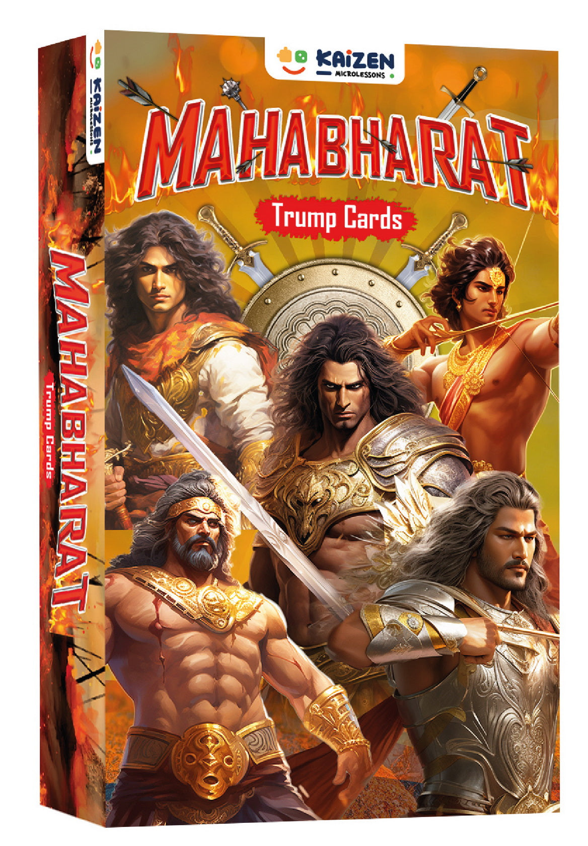 Kaizen MicroLessons 2 in 1 Mahabharat Combo Pack for Kids – Illustrated Storybook + Educational Trump Cards for 6-12 year kids