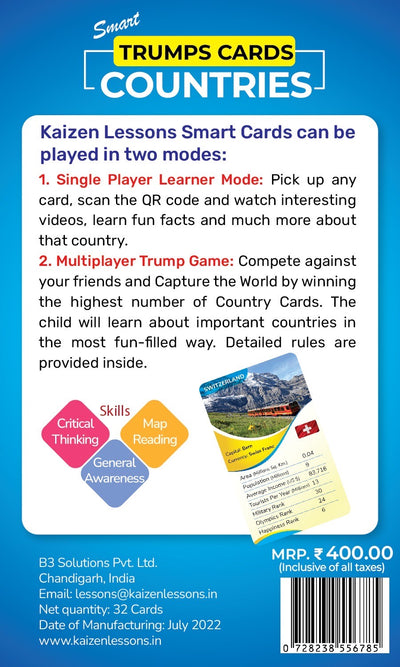 Kaizen MicroLessons Country Trump Card Game