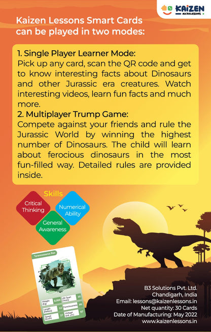 Kaizen MicroLessons Cars and Dinosaurs Trump Card Game Combo
