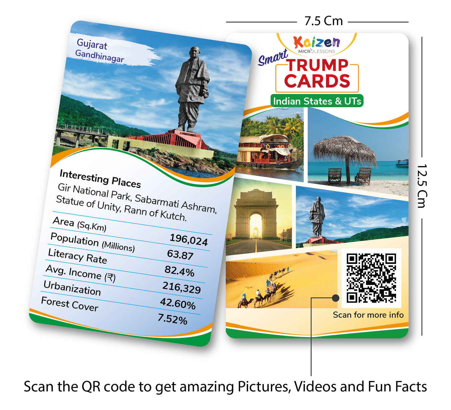 Kaizen MicroLessons Kid Dedicated Indian States Deck Card Games
